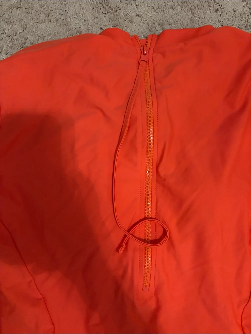 Long-Sleeve One-Piece Swimsuit in Bright Orange